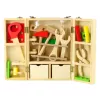 LEAN TOYS Conjunto de Pequeno Faz-Tudo Caixa de Ferramentas de Madeira 35 peças