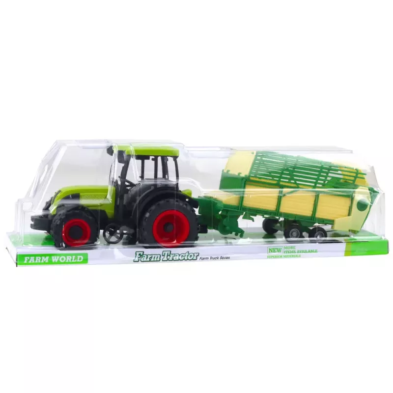 LEAN TOYS Trator Agrícola com Atrelado verde-amarelo verde 50cm