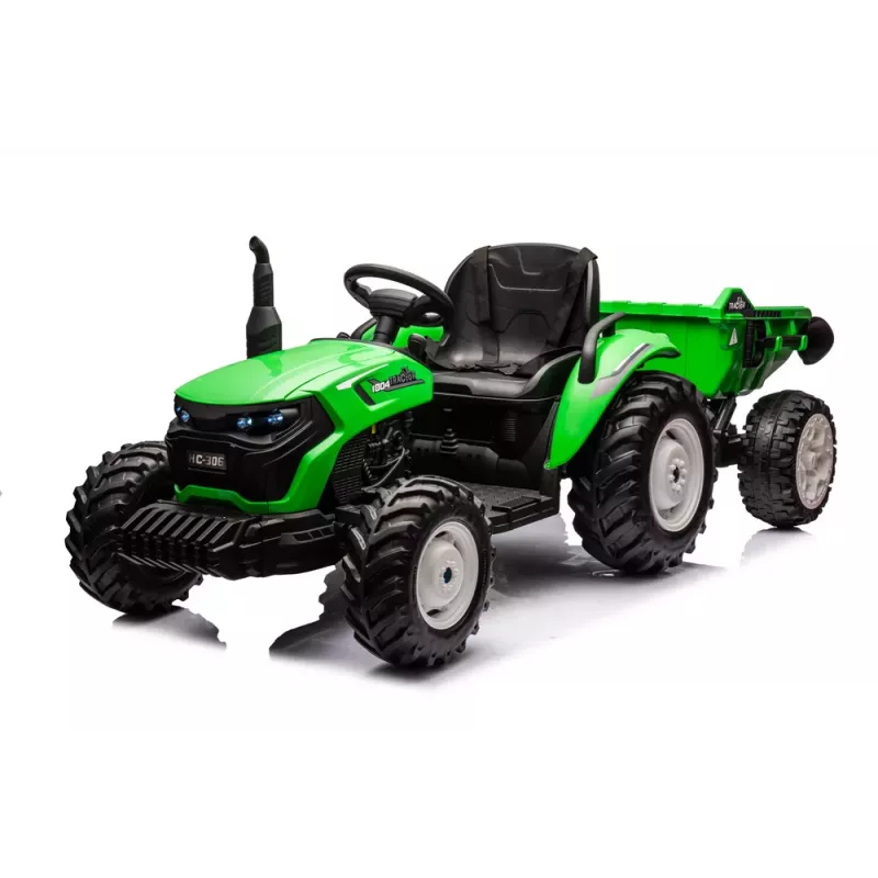 LEAN CARS HC-306 Trator a Bateria com Atrelado verde-claro 24V
