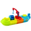 LEAN TOYS Brinquedo de Banho Barco Navio Grua Colorida Gancho Pato Tartaruga