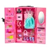 LEAN TOYS Boneca com Acessórios de Guarda-roupa, Vestidos rosa, Conjunto de Boneca de Moda para Vestir