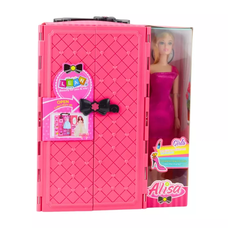 LEAN TOYS Boneca com Acessórios de Guarda-roupa, Vestidos rosa, Conjunto de Boneca de Moda para Vestir