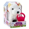 LEAN TOYS Cão Interativo com Laços na Trela, Anda e Ladra, branco