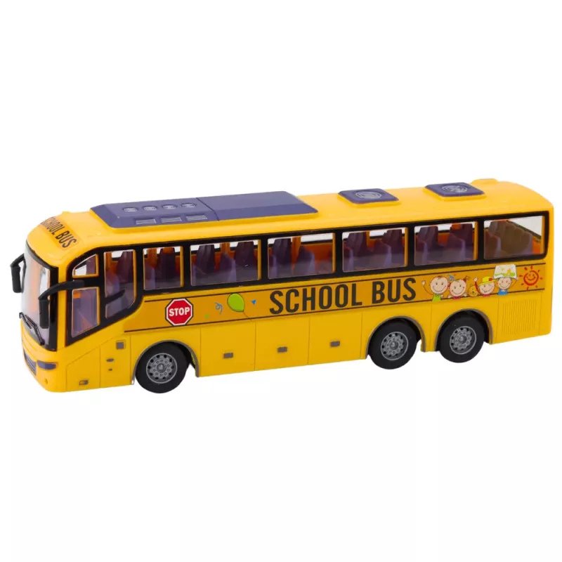 LEAN TOYS Autocarro Escolar RC 1:30 Controlo Remoto com Luzes amarelo