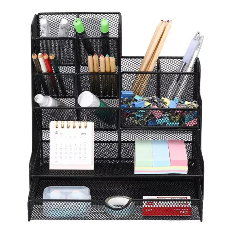 LEAN Organizador de Escritório Recipiente Metal Preto