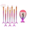 LEAN Conjunto de Pincéis de Maquilhagem Cauda de Sereia Roxo-Rosa 8 unid.