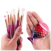 LEAN Conjunto de Pincéis de Maquilhagem Cauda de Sereia Roxo-Rosa 8 unid.