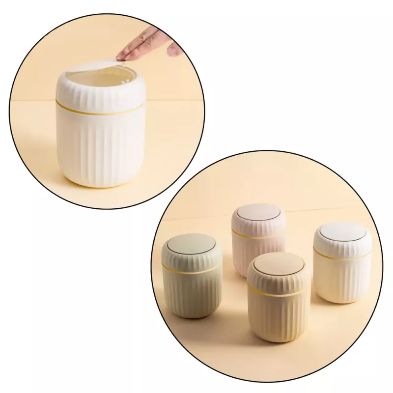 LEAN Mini Caixote do Lixo com Tampa Basculante Universal Elegante Bege
