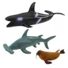 LEAN TOYS Conjunto de Figuras de Animais Marinhos: Tubarão, Tubarão-Martelo, Orca, Cavalo-Marinho, Lagosta, Tartaruga, 6 unid.