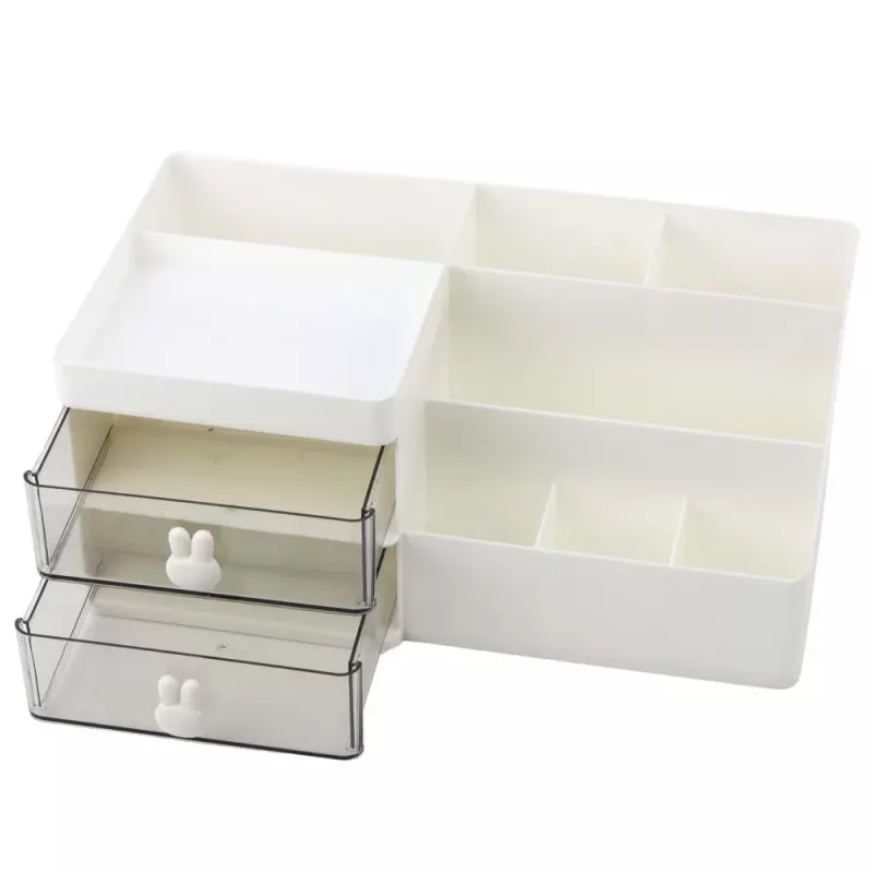 LEAN Organizador de secretária funcional com gavetas e compartimentos - Branco
