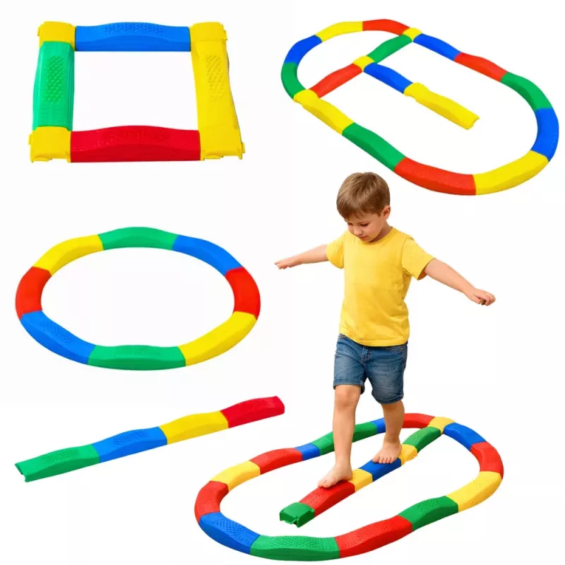 LEAN TOYS Caminho sensorial Tábuas de equilíbrio 16 tábuas Juntas antiderrapantes