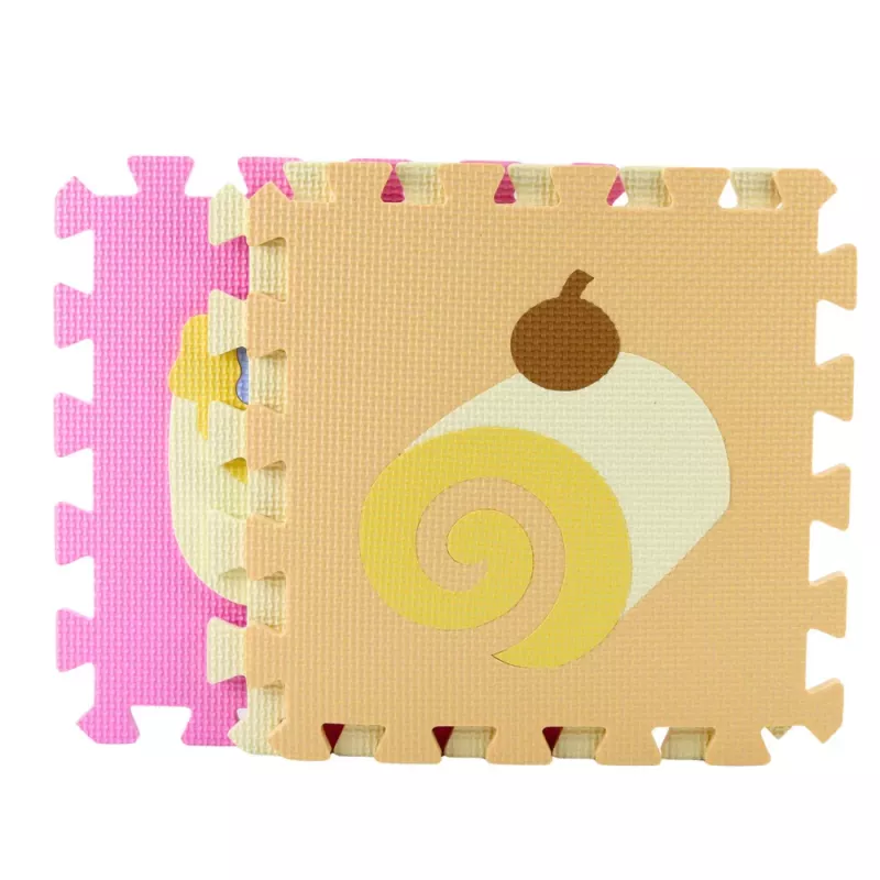 LEAN TOYS Tapete de aprendizagem puzzle macio Espuma EVA Frutas Doces Pastel 16 unid.