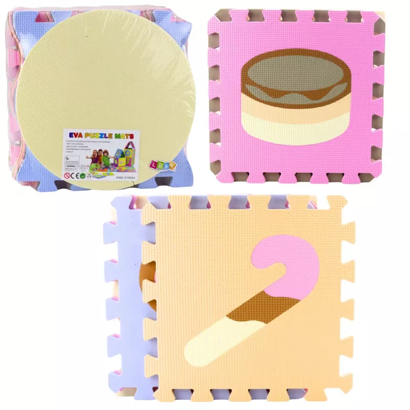 LEAN TOYS Tapete educativo puzzle macio Espuma EVA Animais pastel 16 unid.