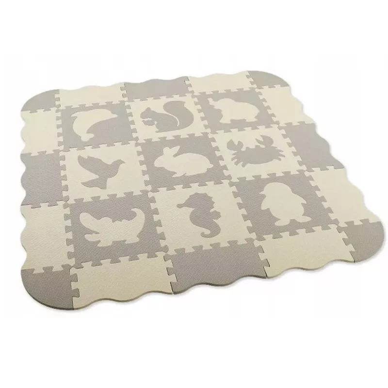 LEAN TOYS Tapete educativo puzzle macio Parque Espuma EVA Bege Cinzento 25 unid.