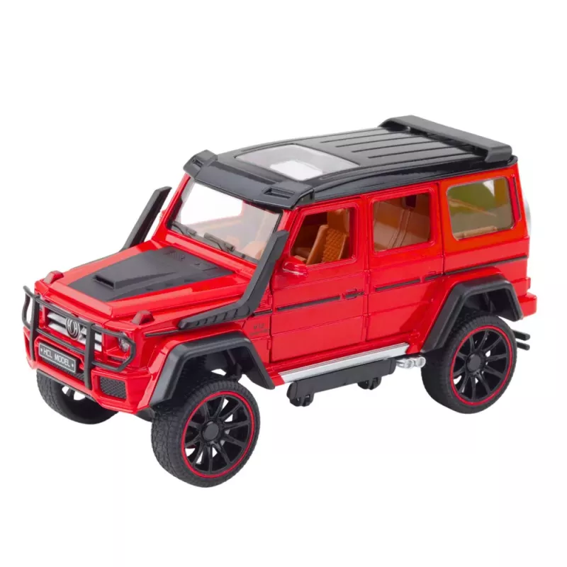 LEAN TOYS Carro todo-o-terreno Metal Retrocesso Portas que abrem Vermelho 1:22