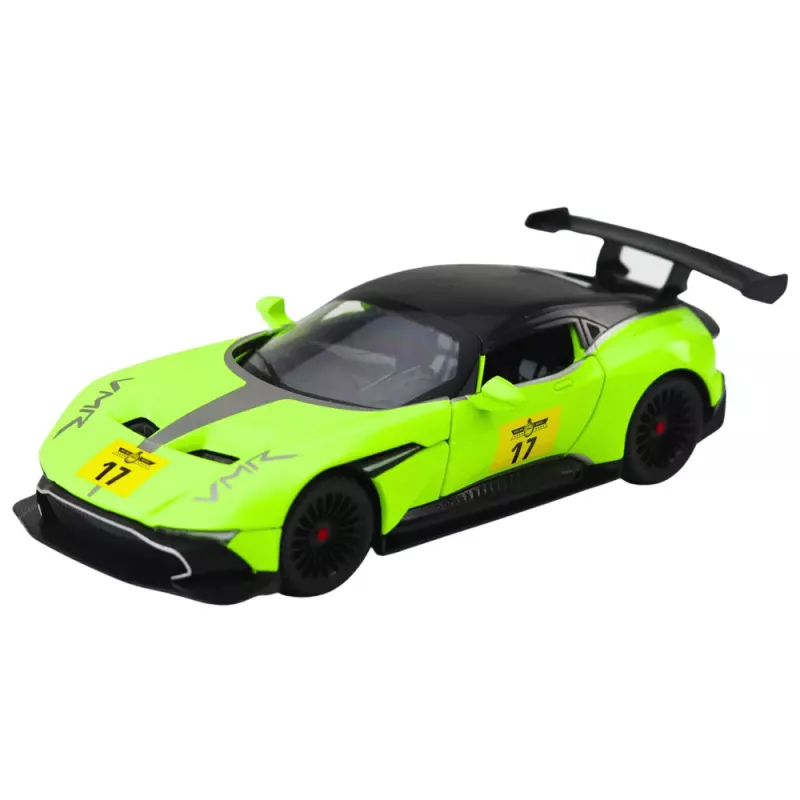 LEAN TOYS Carro desportivo com retrocesso, luzes e sons, Verde, 1:22