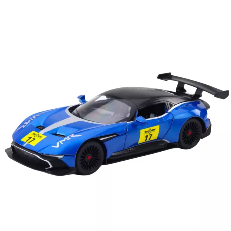 LEAN TOYS Carro desportivo de metal Luzes Sons Motor Azul 1:22