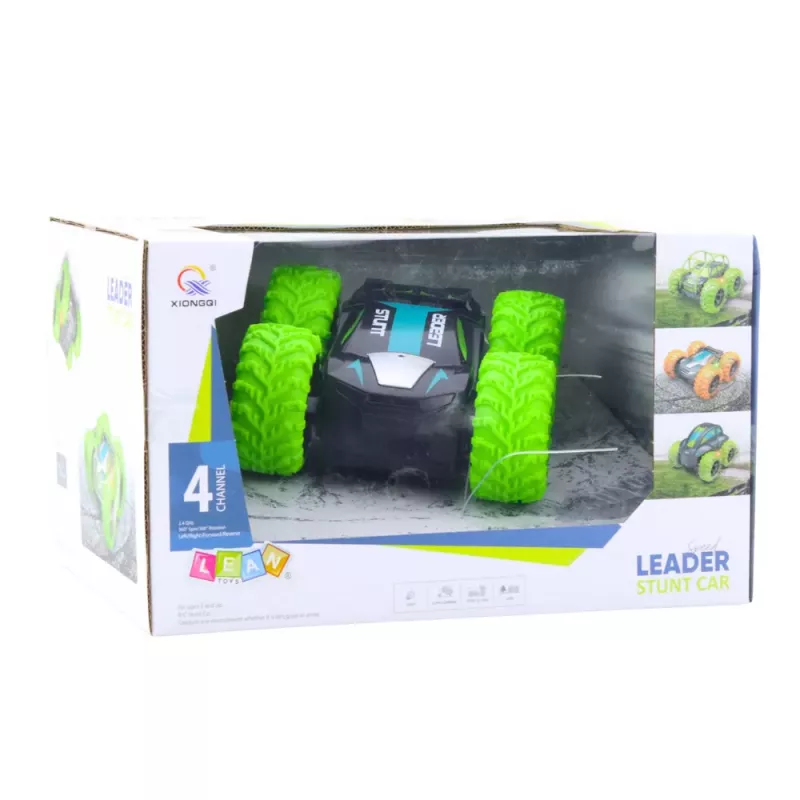 LEAN TOYS Carro acrobático RC telecomandado 360° Rotação Verde