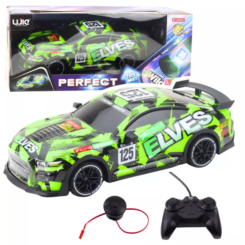LEAN TOYS Carro desportivo telecomandado com som Verde
