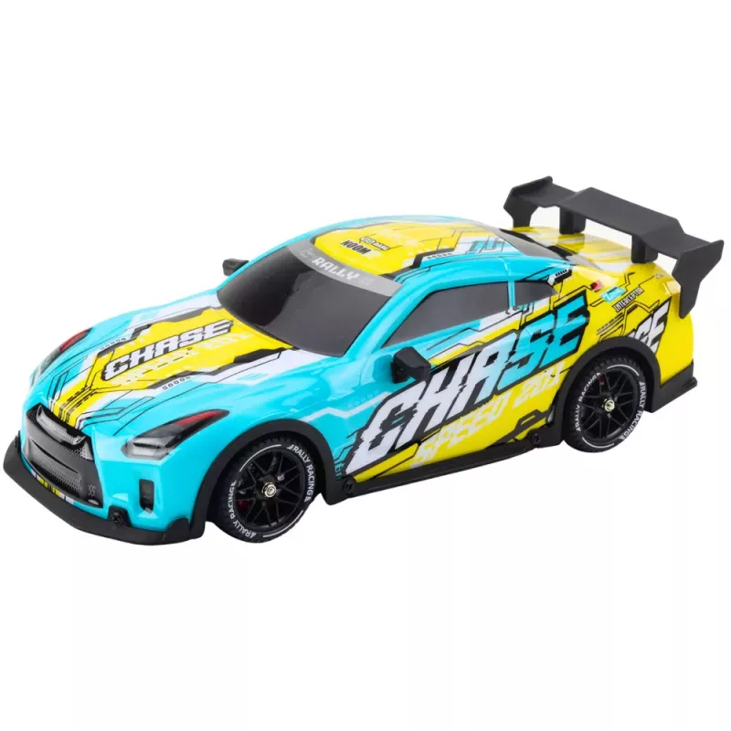 LEAN TOYS Carro desportivo RC telecomandado com carroçaria de drift iluminada Turquesa