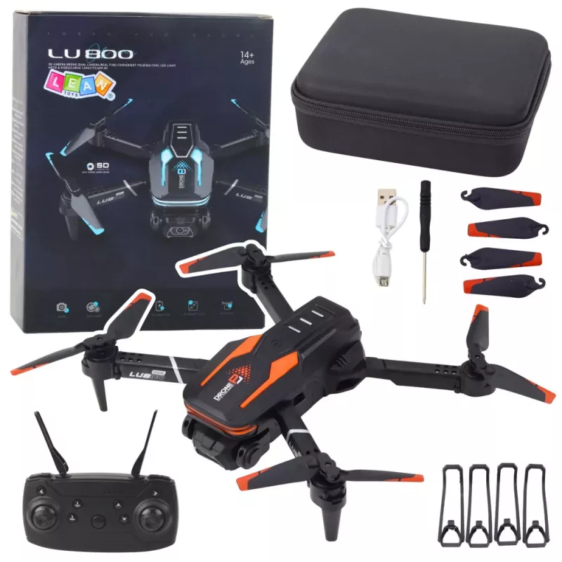 LEAN TOYS Drone telecomandado LU800 Câmara Luzes LED Laranja