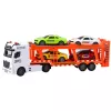 LEAN TOYS Conjunto de camião reboque Lora com 4 carros, portas que abrem, luz e som