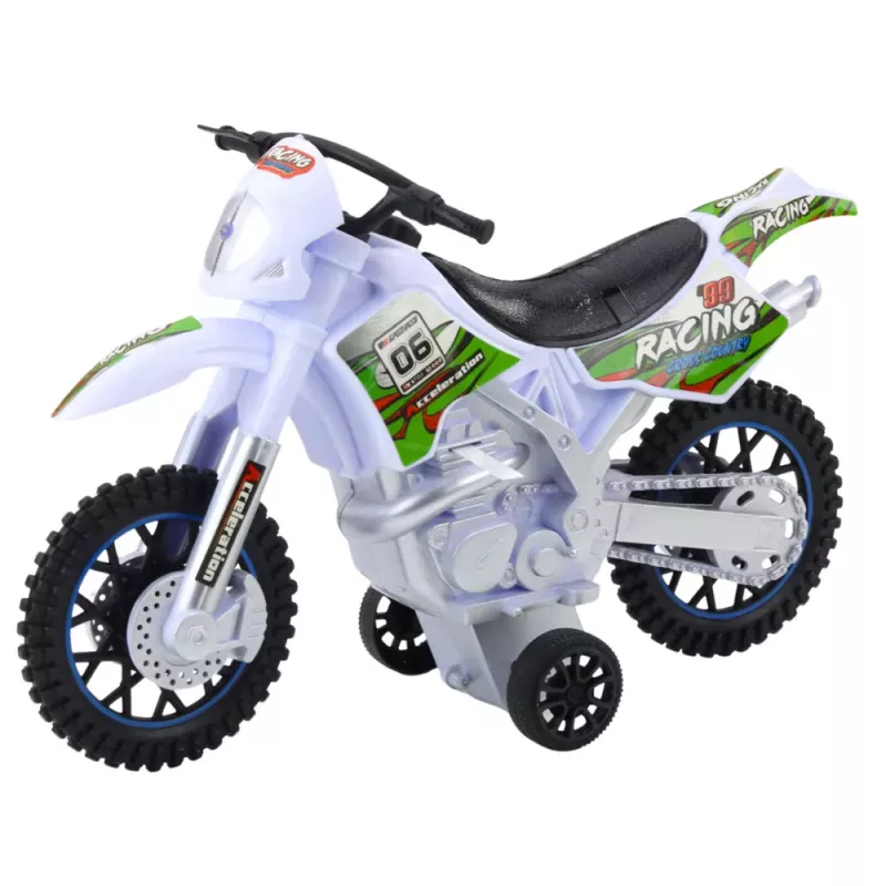 LEAN TOYS Mota de motocross Off-Road Drive com luzes e sons, branca