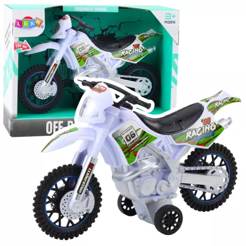 LEAN TOYS Mota de motocross Off-Road Drive com luzes e sons, branca
