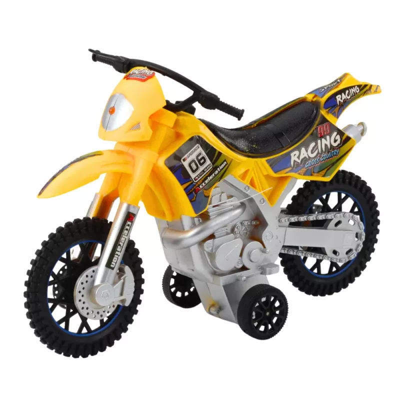 LEAN TOYS Mota de cross Off-Road Drive com luzes e sons, amarela