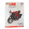 LEAN TOYS Mota para montar com parafusos, metal, 1:14, DIY, preto e vermelho
