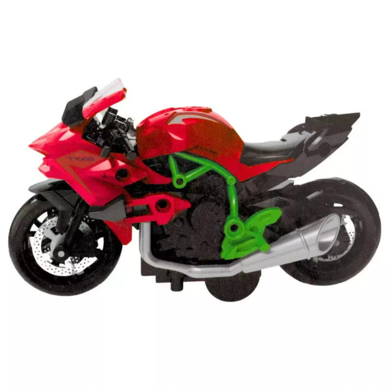 LEAN TOYS Mota para montar com parafusos, metal, 1:14, DIY, verde e vermelho