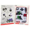 LEAN TOYS Mota para montar com parafusos, metal, 1:14, DIY, verde e vermelho