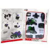 LEAN TOYS Mota para montar com parafusos, metal, 1:14, DIY, verde e preto