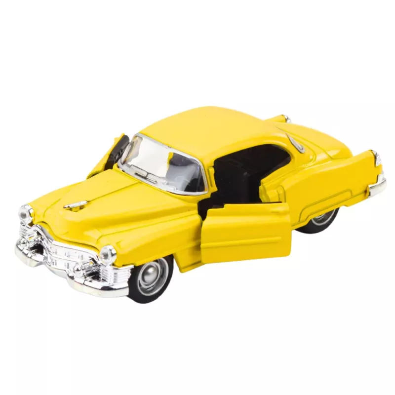 LEAN TOYS Carro clássico dos anos 50, metal, tração pull-back, portas que abrem, 1:32, sortido