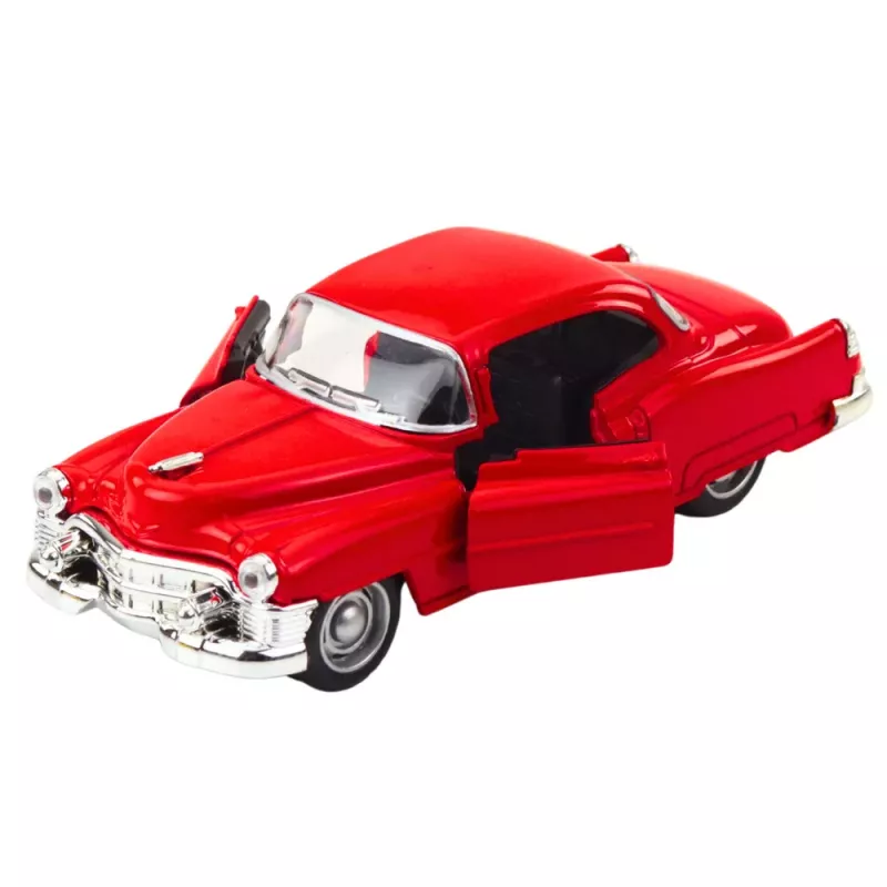 LEAN TOYS Carro clássico dos anos 50, metal, tração pull-back, portas que abrem, 1:32, sortido