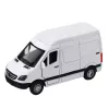 LEAN TOYS Furgão de entregas de metal com motor pull-back, luzes e sons, branco, 1:32