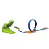 LEAN TOYS Pista de carros com lançador catapulta, crocodilo