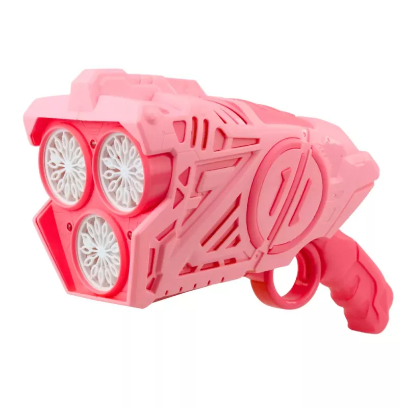 LEAN TOYS Pistola de bolhas a pilhas com luzes LED, rosa