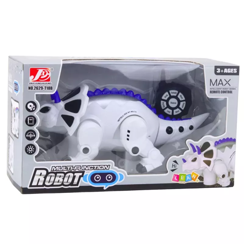 LEAN TOYS Robô dinossauro triceratops RC com controlo remoto inteligente