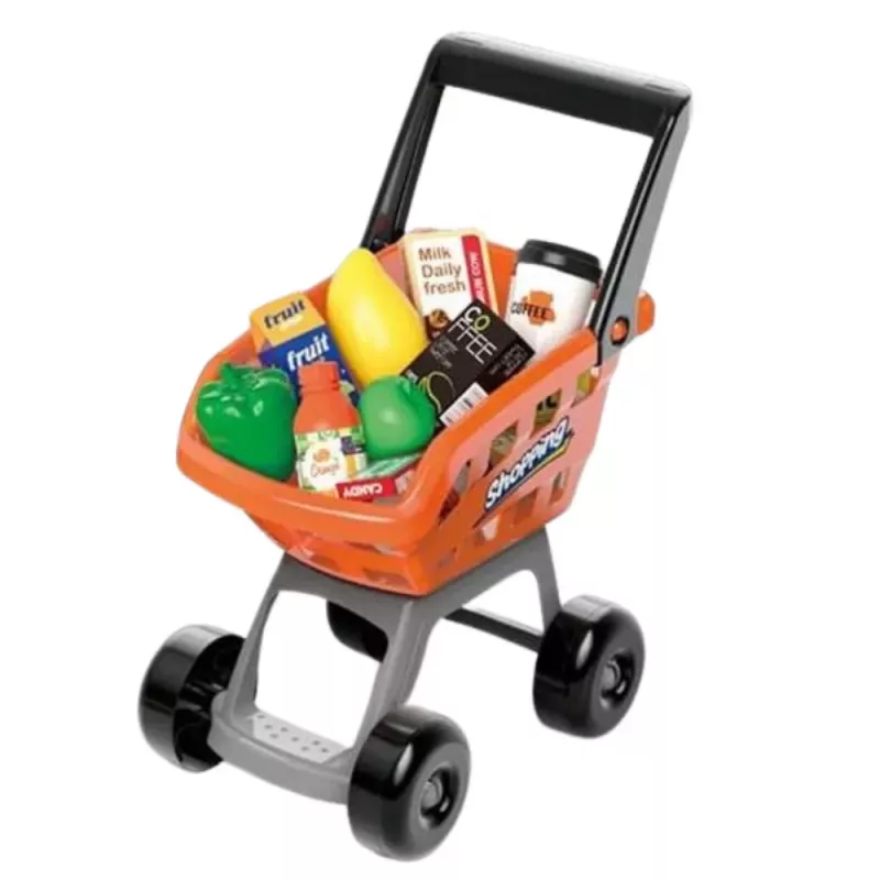 LEAN TOYS Conjunto de loja com caixa registadora, carrinho de compras, scanner, supermercado, loja infantil