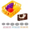 LEAN TOYS Caixa registadora para crianças com acessórios, cesto, fruta, luzes e sons, vermelha