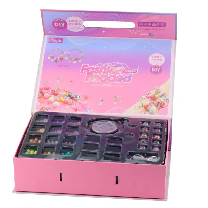 LEAN TOYS Kit de trabalhos manuais DIY de pulseira de joias com contas e pingentes