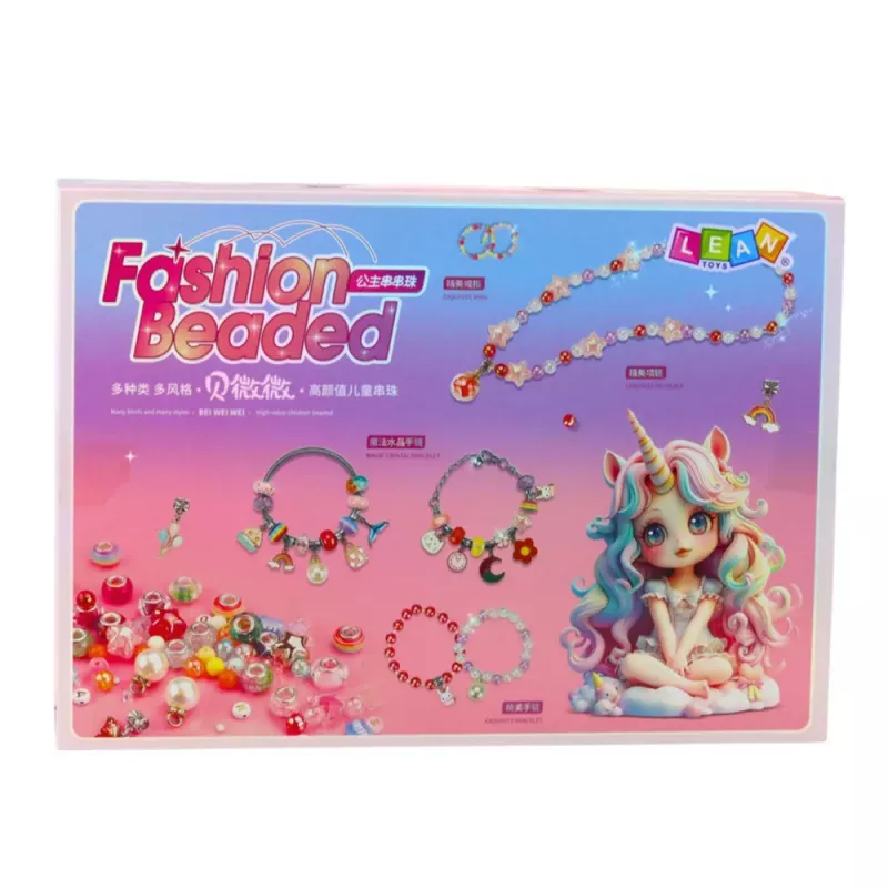 LEAN TOYS Kit de trabalhos manuais DIY de pulseira de joias com contas e pingentes