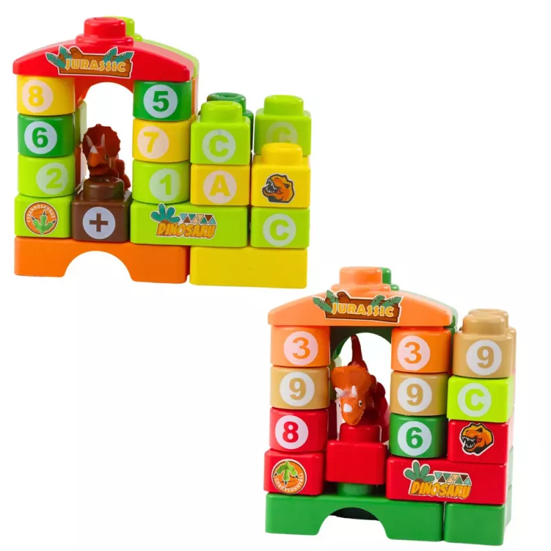 LEAN TOYS Blocos Educativos em Saco Dinossauro Números Letras 91 Unid.
