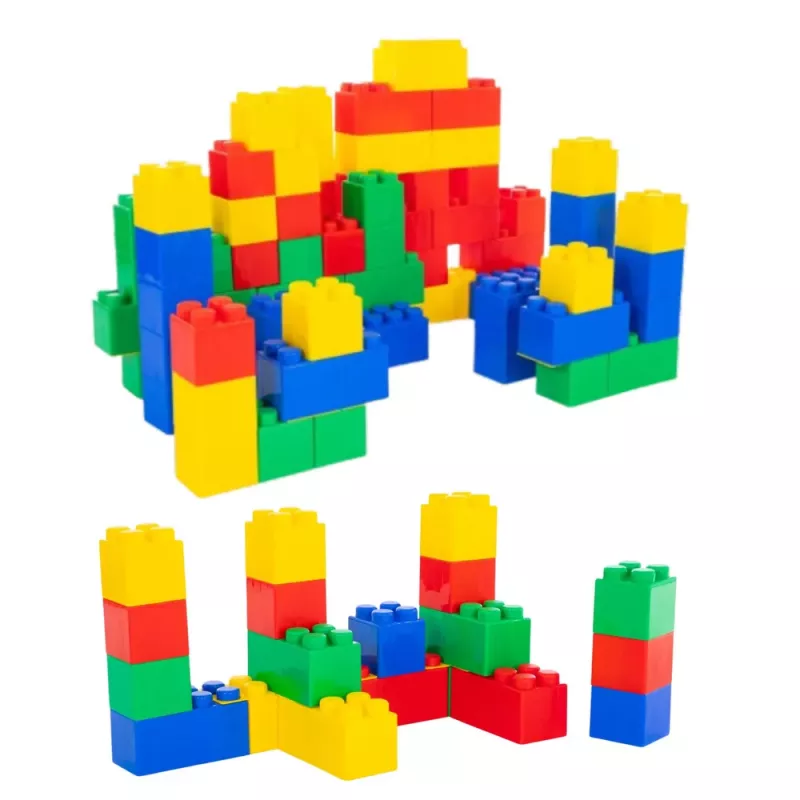 LEAN TOYS Conjunto de Blocos Grandes em Saco, Colorido, 28,5x9x9 cm, 20 Unid.