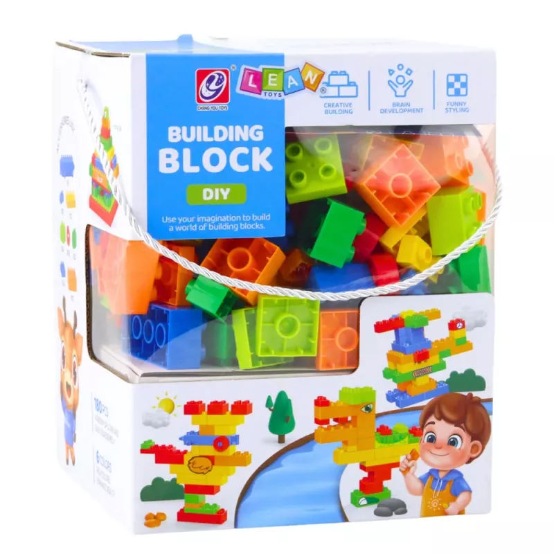 LEAN TOYS Conjunto de Blocos de Construção 3D Coloridos 180 unid.