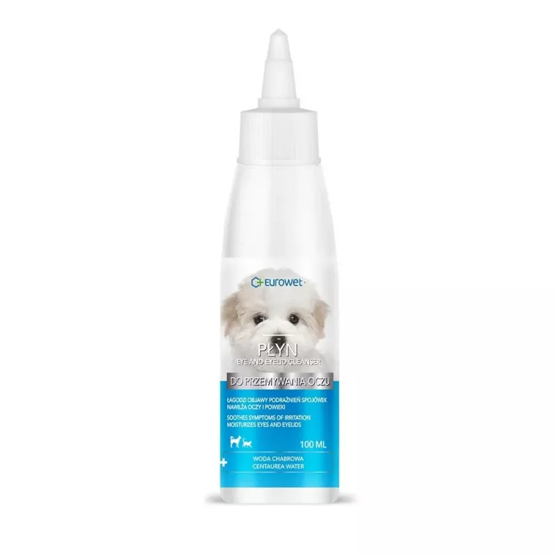 EUROWET Líquido Ocular - Solução de Limpeza Ocular para Cães e Gatos - 100 ml