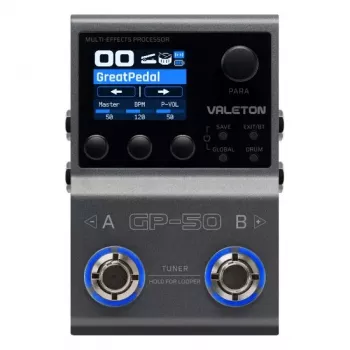 VALETON GP-50 Processador de Efeitos Múltiplos para Guitarra com Pedal de Expressão