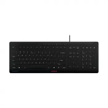 Teclado CHERRY STREAM PROTECT com fio, layout US, preto