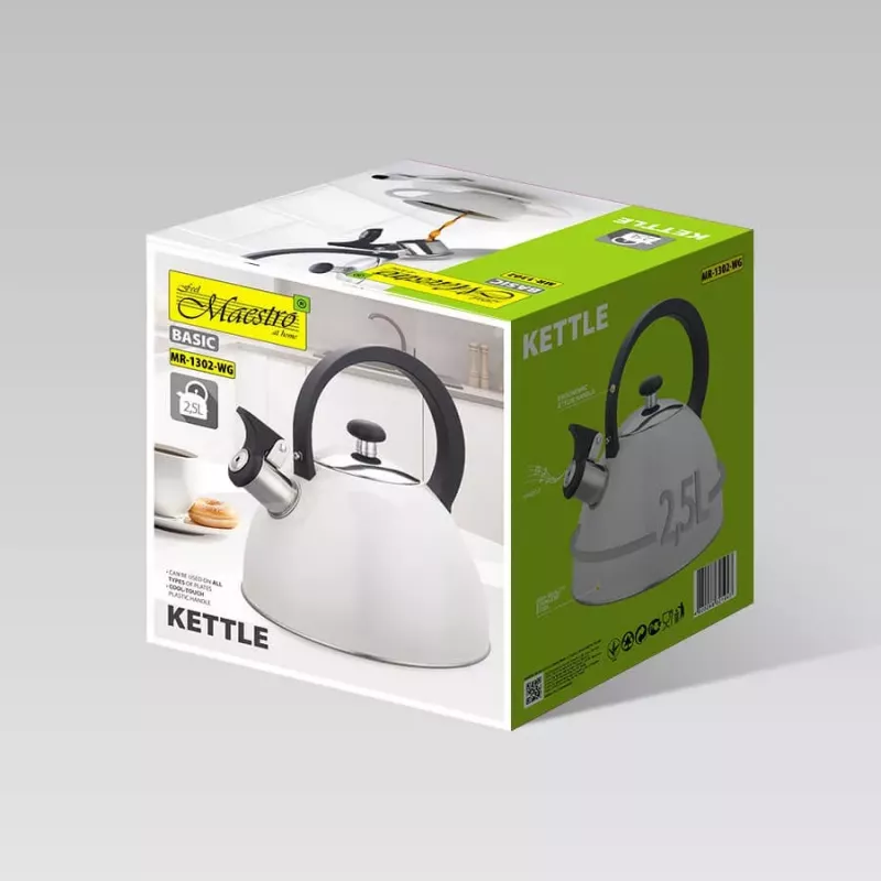 MEO Maestro Chaleira Não Elétrica 2,5L MR-1302-WG Aço Inoxidável